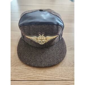 Grassroots California Jeremy Fish skull Brown Houndstooth Faux Leather Adj READ